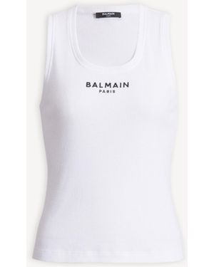 Balmain Paris Embroidered Vest Top - White