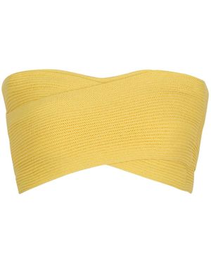 Balmain Tube-Knit Bra Top - Yellow