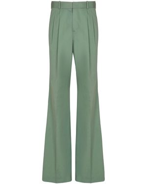 Balmain Pleated Cotton Trousers - Green
