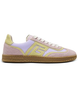 Balmain Swan Suede And Mesh Trainers - White