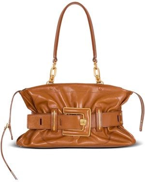 Balmain Calfskin Leather Anthem Bag - Brown