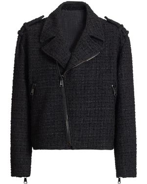 Balmain Tweed Biker Jacket - Black