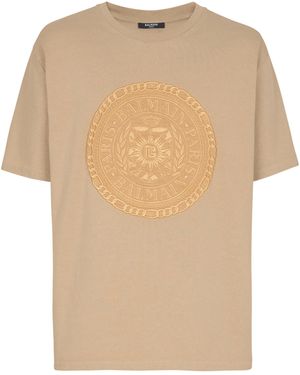 Balmain Embroidered Médaille T-Shirt - Natural