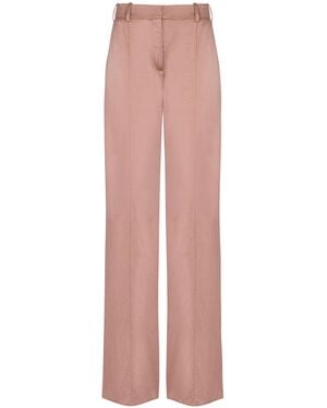 Balmain Pantalon Droit Tailleur En Satin - Rose