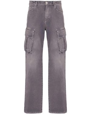 Balmain Denim Loose-Fit Cargo Jeans - Gray