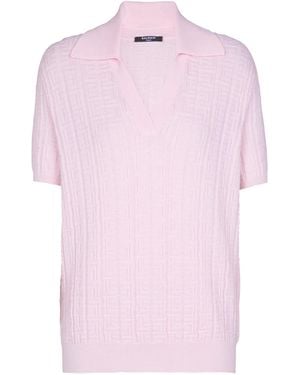 Balmain Poloshirt Mit Monogramm - Pink