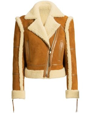 Balmain Shearling Biker Jacket - White