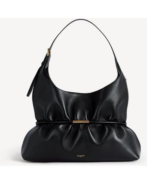 Balmain Sac Sphynx Medium En Cuir Lisse - Noir