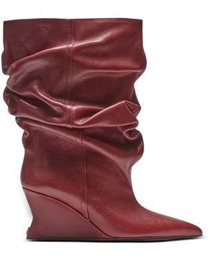 Balmain Wedge Ankle Boots - Red