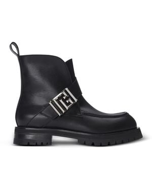 Balmain Bottines Rangers Charlie En Cuir Lisse - Noir