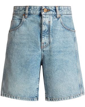 Balmain Light Denim Bermuda Shorts - Blue
