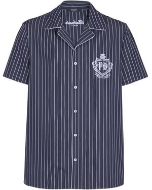 Balmain Striped Poplin Pyjama Shirt - Blue