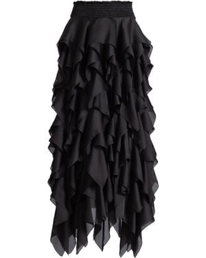 Balmain Long Ruffled Skirt - Black