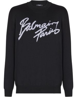 Balmain Merino Wool Sweater - Black