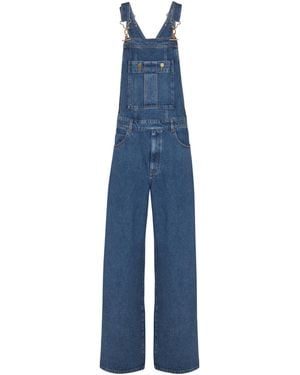 Balmain Dark Denim Dungarees - Blue