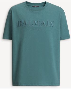 Balmain Vintage Embroidered T-Shirt - Blue