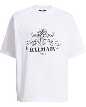 Balmain Printed Vine T-Shirt - White