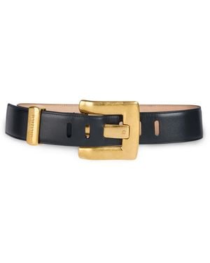 Balmain Anthem Calfskin Leather Belt - White