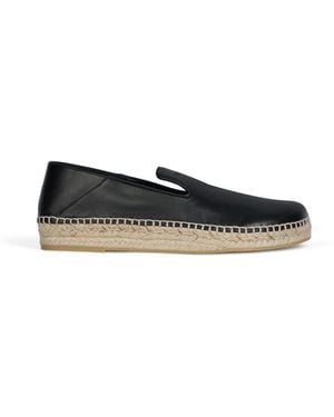 Balmain Smooth Leather Espadrilles - Black