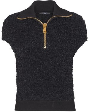 Balmain Tweed Top - Black