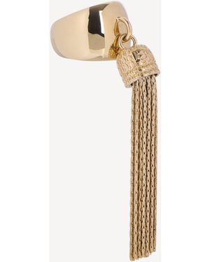 Balmain Brass Tassel Ring - White