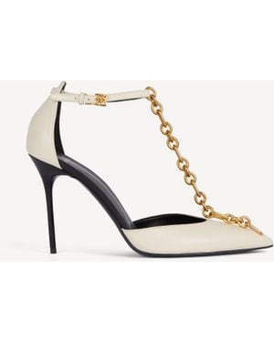 Balmain Sync Leather Court Shoes With Pointed Toe - White