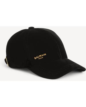 Balmain Paris Velvet Cap - Black
