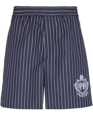 Balmain Striped Poplin Pyjama Shorts - Blue