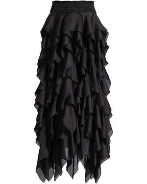 Balmain Long Ruffled Skirt - Black