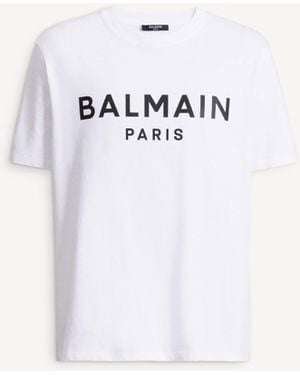 Balmain T-Shirt With Paris Print - White