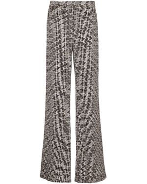 Balmain Monogrammed Flowing Pants - Gray