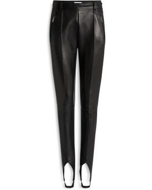 Balmain Lambskin Trousers With Stirrup - Black