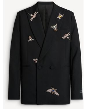 Balmain Embroidered Wool And Crystal Insect Jacket - Black