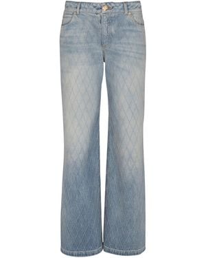 Balmain Diamond Denim Straight-Fit Jeans - Blue
