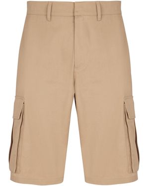 Balmain Cotton Canvas Cargo Bermuda Shorts - Natural