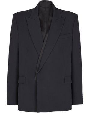 Balmain Grain De Poudre 1-Button Jacket - Blue