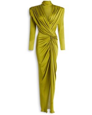 Balmain Long Silk Chiffon Dress - Yellow