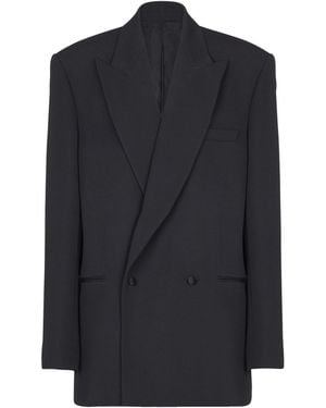 Balmain Oversized Grain De Poudre Jacket - Blue