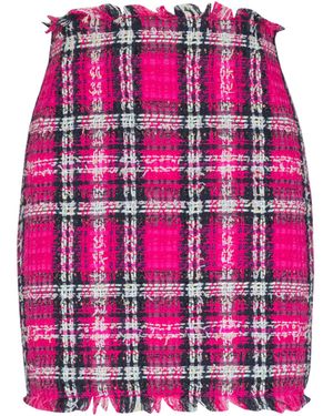 Balmain Short Glitter Tweed Skirt - Pink