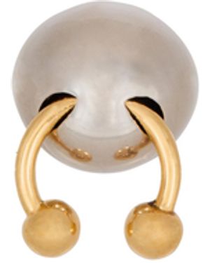 Balmain Bague Boule Avec Piercing - Blanc