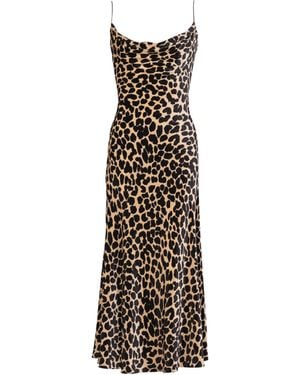 Balmain Flowing Leopard Print Velvet Dress - White