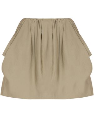 Balmain Cotton Poplin Balloon Skirt - Natural