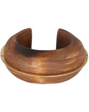 Balmain Manschettenarmreif Zodiaque Aus Holz Und Messing - Weiß