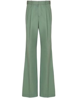 Balmain Pleated Cotton Pants - Green