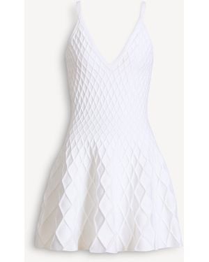 Balmain Flared Knit Dress - White