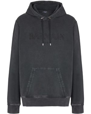 Balmain Vintage Embroidered Hoodie - Blue