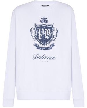 Balmain University Emblem Sweatshirt - White