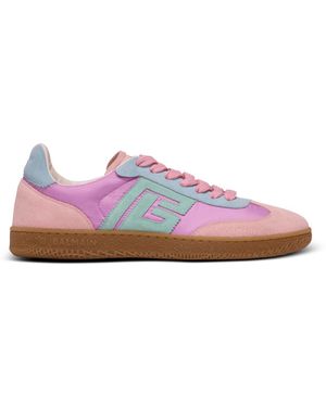 Balmain Swan Suede And Nylon Trainers - Pink