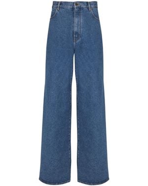 Balmain Denim Wide-Leg Jeans - Blue