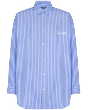 Balmain Relaxed Shirt With Stripes - Blue